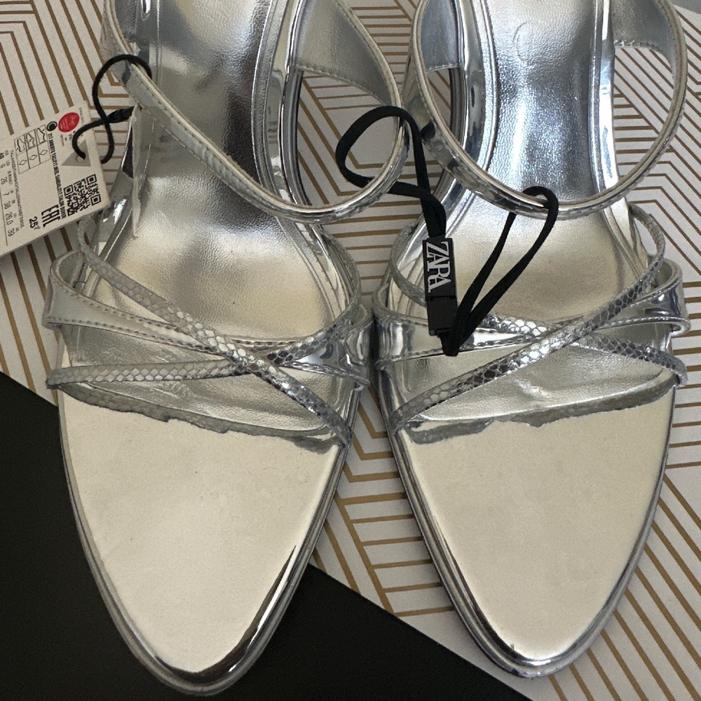 Zara Metallic high heels